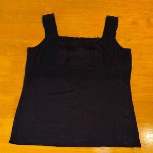 Talbots black cami with lace accents. Size medium